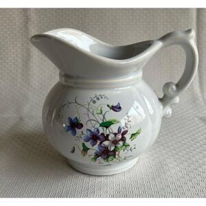 McCoy Pottery Pitcher Vintage Violet Flower Pattern